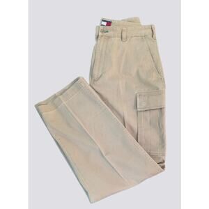 Vintage Tommy Hilfiger Khaki Cargo Pants Size 33 x 32 ~ Mint Condition